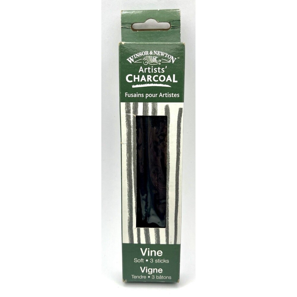 Winsor & Newton Artist Charcoal Vine Soft 3 Sticks NOS